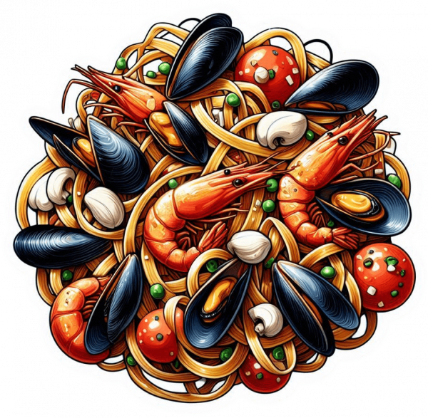 Linguini Frutti di Mare Plato Italiano 03