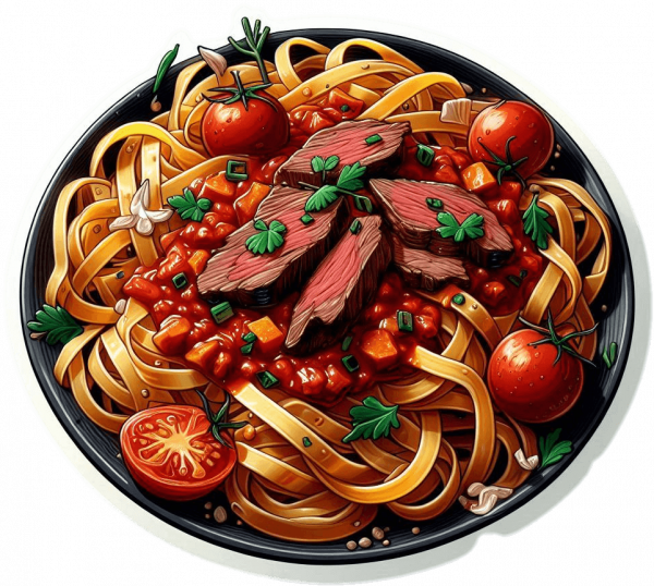 Linguine di Manzo Plato Italian 03