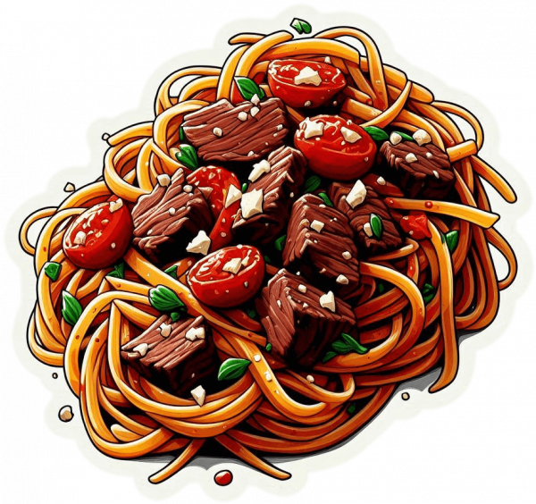 Linguine di Manzo Plato Italian 02