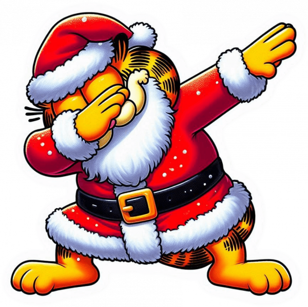 Garfield Santa Claus dabbing dance 01