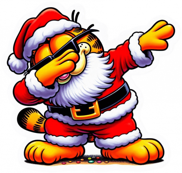 Garfield Santa Claus dabbing dance 04