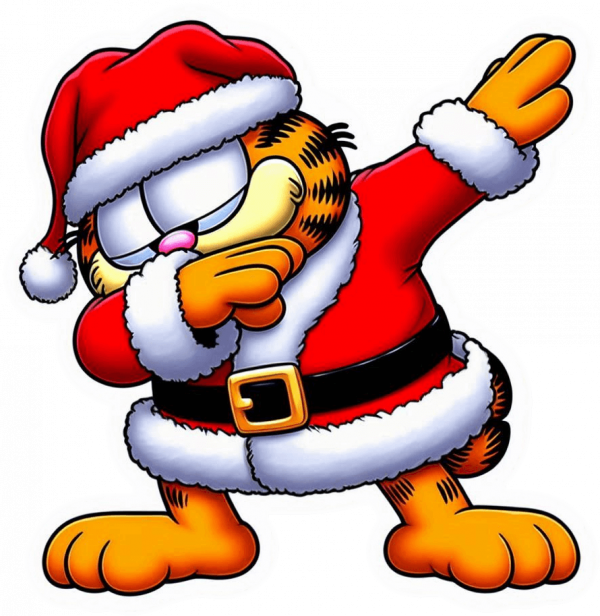 Garfield Santa Claus dabbing dance 03