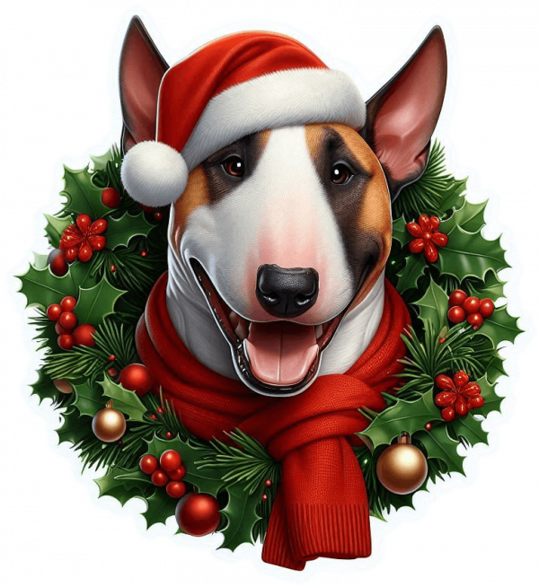 Bull terrier de Navidad