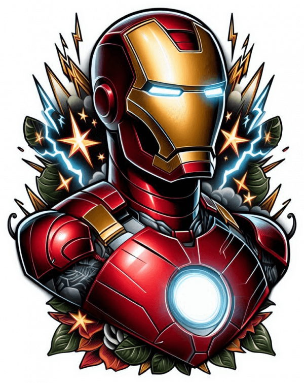 Tatuaje realista Iron Man 01