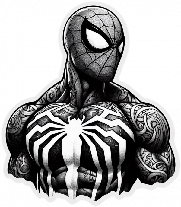 Tatuaje Blackwork Spiderman 01